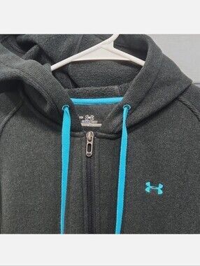 NWOT Under Armour Cold Gear Teal Turquoise Blue Gray Hoodie Jacket Coat medium